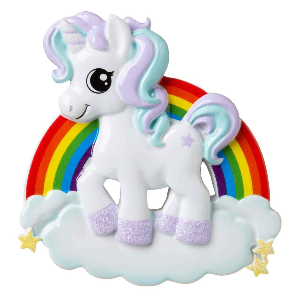 Family personalised Unicorn Rainbow Christmas Tree Decoration