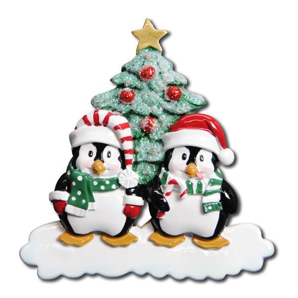 Personalised Couple Penguin Christmas Tree Decoration