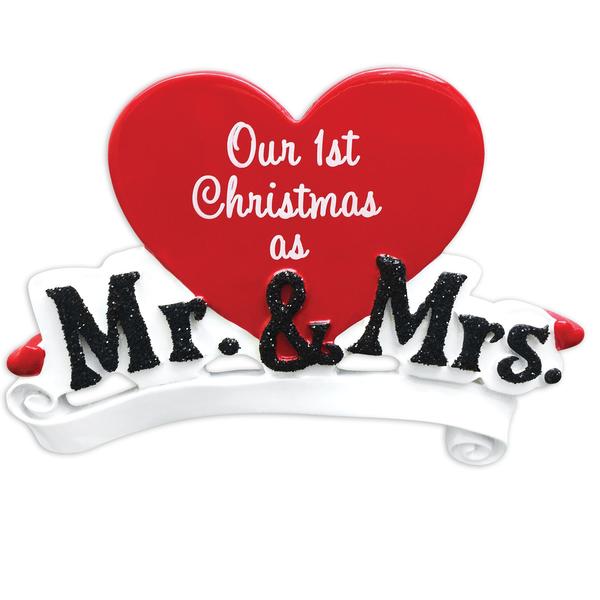 Personalised our 1st Christmas as Mr & Mrs Christmas Tree Decoration