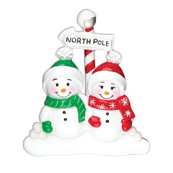 Family personalised North Pole Snowman Christmas Tree Hat Decoration