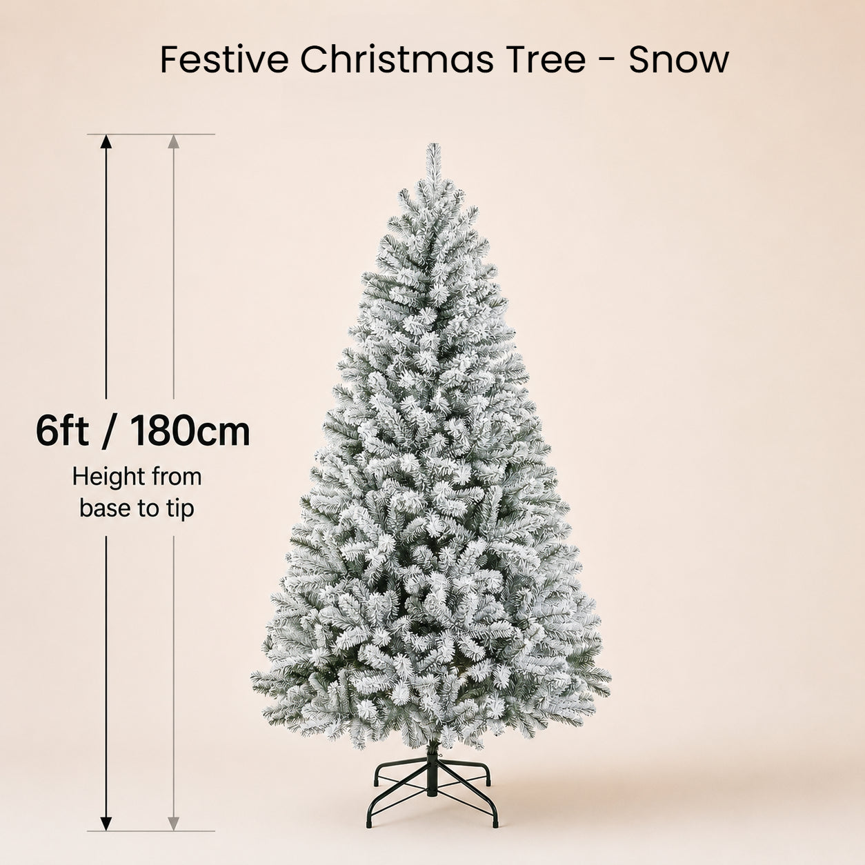 Festive Christmas 6 FT Snow tipped Full Christmas Tree - Image 2