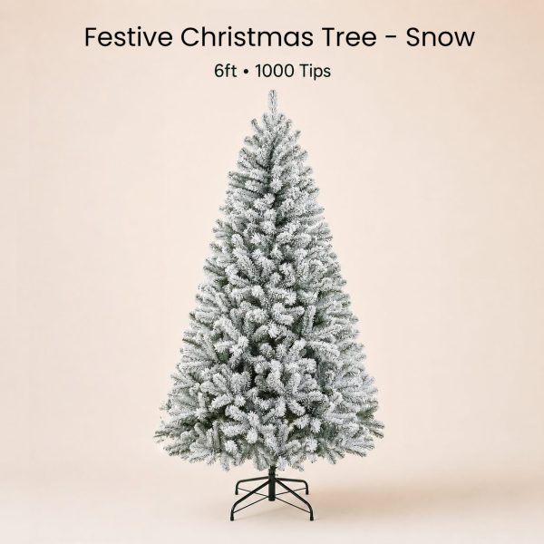 Festive Christmas 6 FT Snow tipped Full Christmas Tree