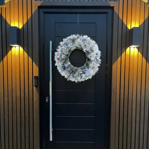 Aurora Winter Glow Christmas Wreath - White